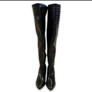 Marc Fisher Croc Over the Knee Boots